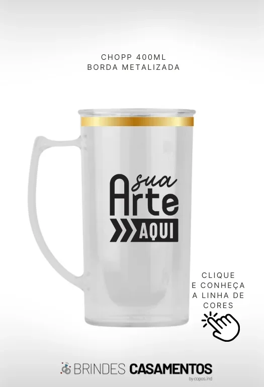 Caneca de Chopp Borda Metalizada Caneca de Chopp Borda Metalizada