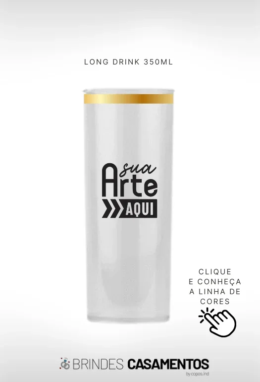 Copo Long Drink com Borda Metalizada Copo Long Drink com Borda Metalizada