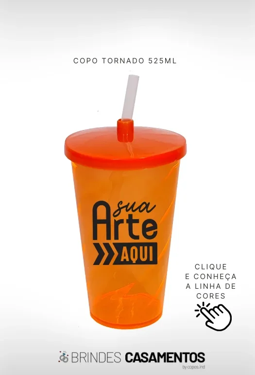 Copo Tornado Tampa e Canudo Copo Tornado Tampa e Canudo