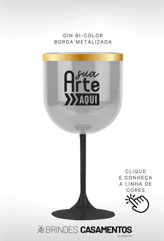 Taça de Gin Bicolor com Borda Taça de Gin Bicolor com Borda